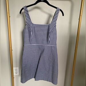 Favorite Daughter The Breakup Dress in Navy Gingham